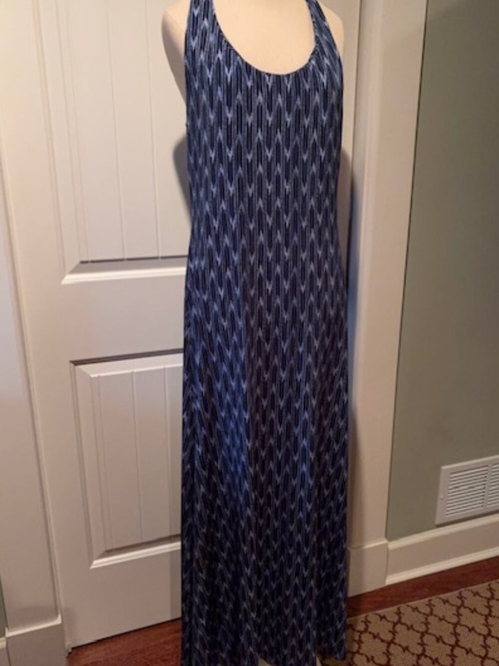 Ivanka Trump Maxi Dress Navy and White Super Sexy Never Worn Boho Summer Medium